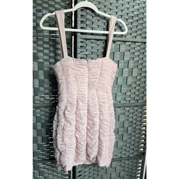 HOUSE OF CB 'Cate' Crystal Ruched Mesh Mini Dress/Size L+ - Picture 4 of 10